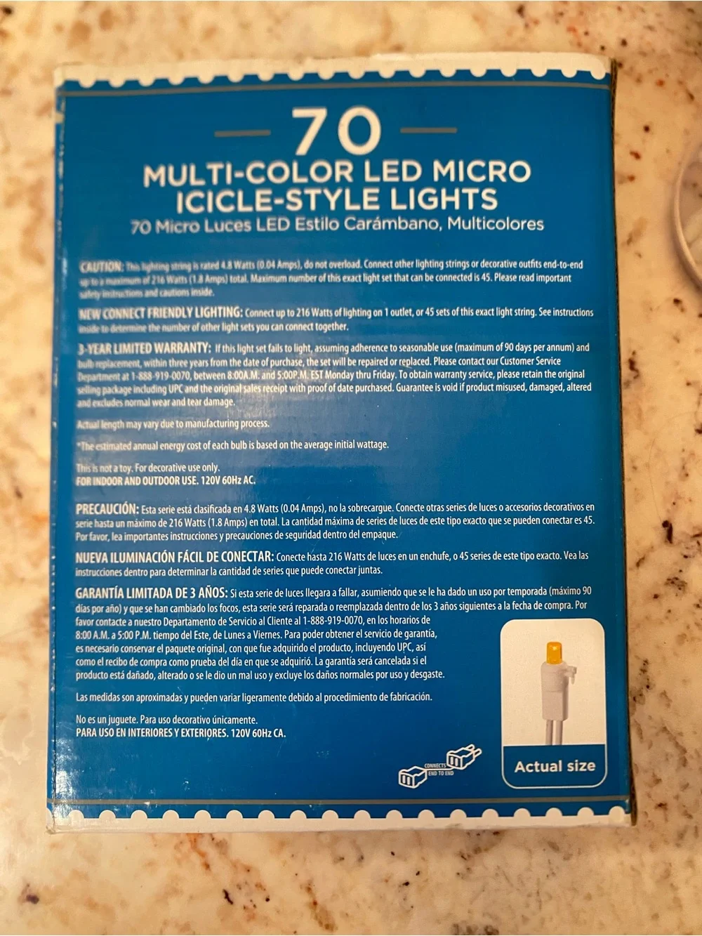 Holiday Time Multicolor LED Icicle String Lights on White Wire